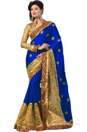 Mahavir Creation Self Design Fashion Satin, Net Sari